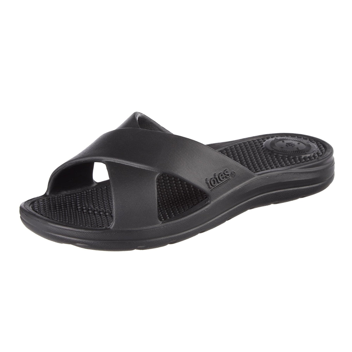 totes Women's Everywear Lightweight Waterproof Ara Cross Slide Sandal, Black, 8 UStotes Women's Everywear Lightweight Waterproof Ara Cross Slide Sandal, Black, 8…