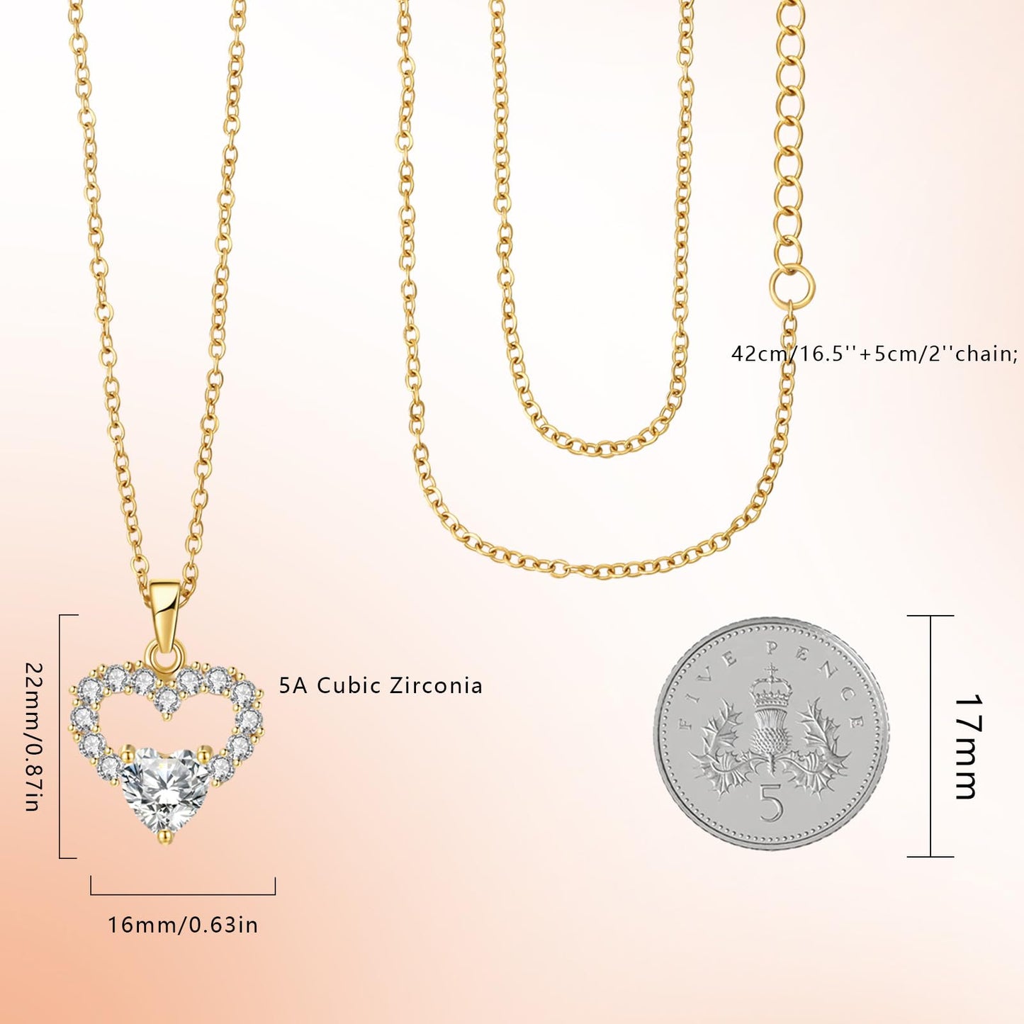 Dainty Gold Necklace for Women, 18K Real Gold Plated Necklace, White Gold Cross Silver Necklace, Cubic Zirconia Necklace, Birthday Gifts for Women Jewelry