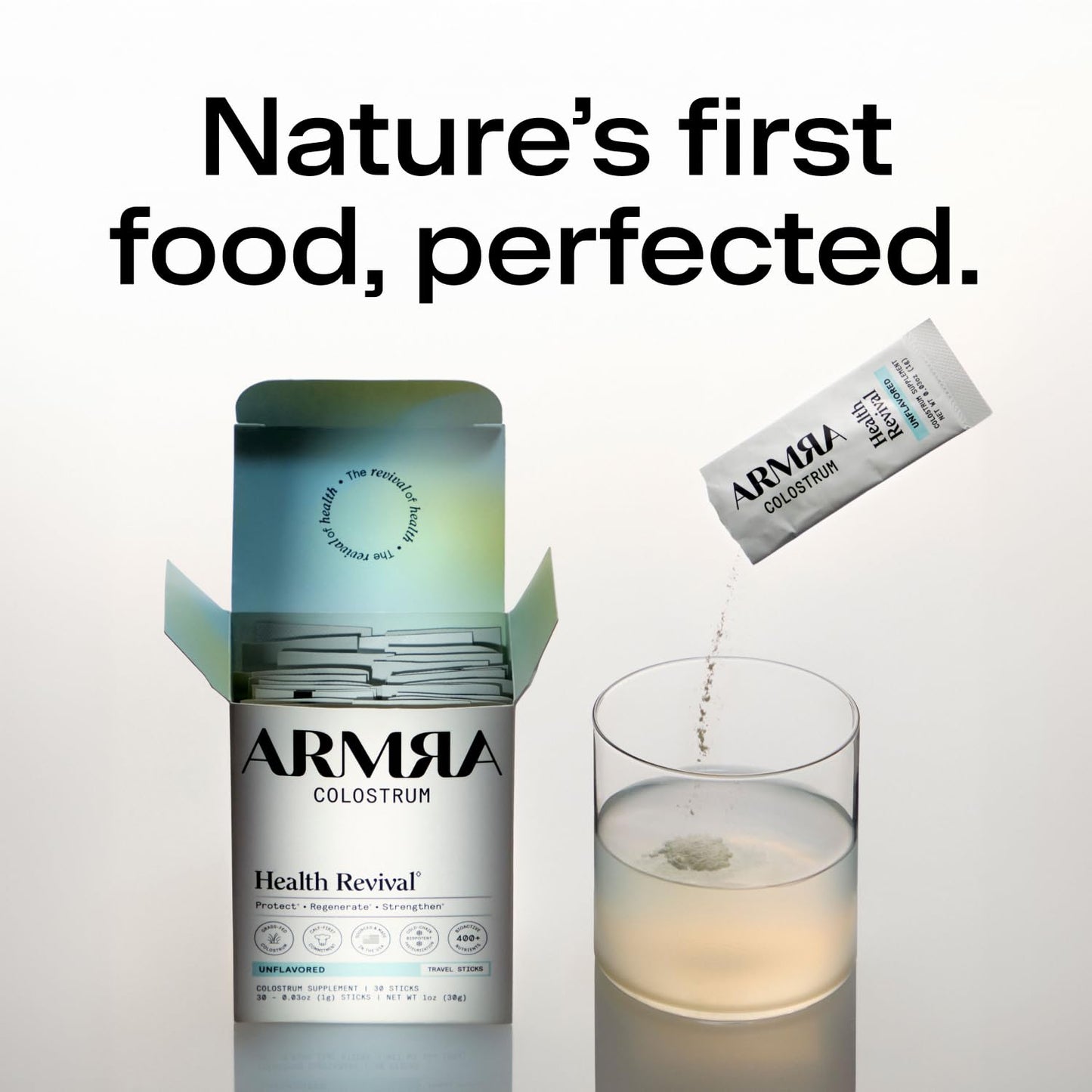 ARMRA Colostrum™ Powder | Blood Orange | Gut Health & Bloating | Skin & Hair | Immunity | Keto, Gluten & Fat-Free | 30 Servings