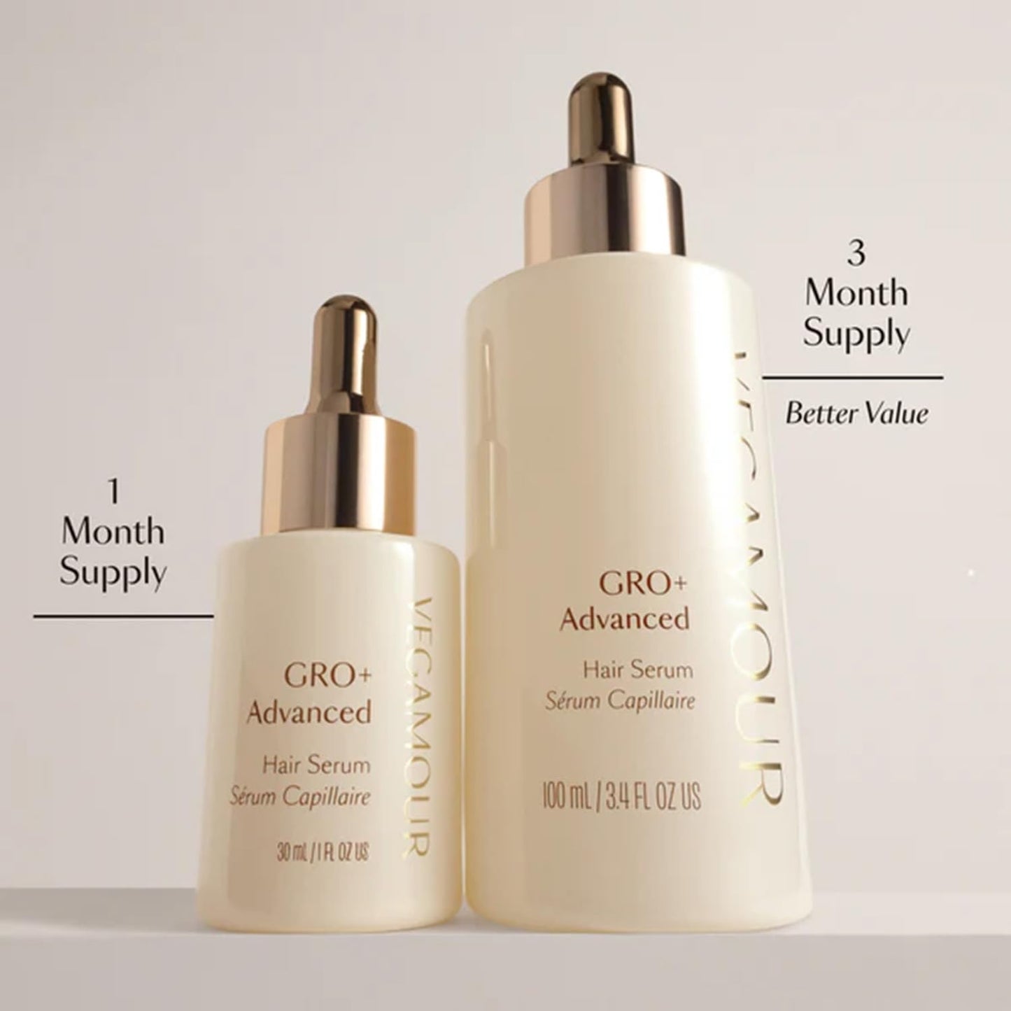 VEGAMOUR GRO+ Advanced Hair Serum | Improves Hair Density, Reduces Shedding and Promotes a Balanced Scalp | For Severe Signs of Thinning | Formulated Without Fragrance, Vegan, Cruelty-Free