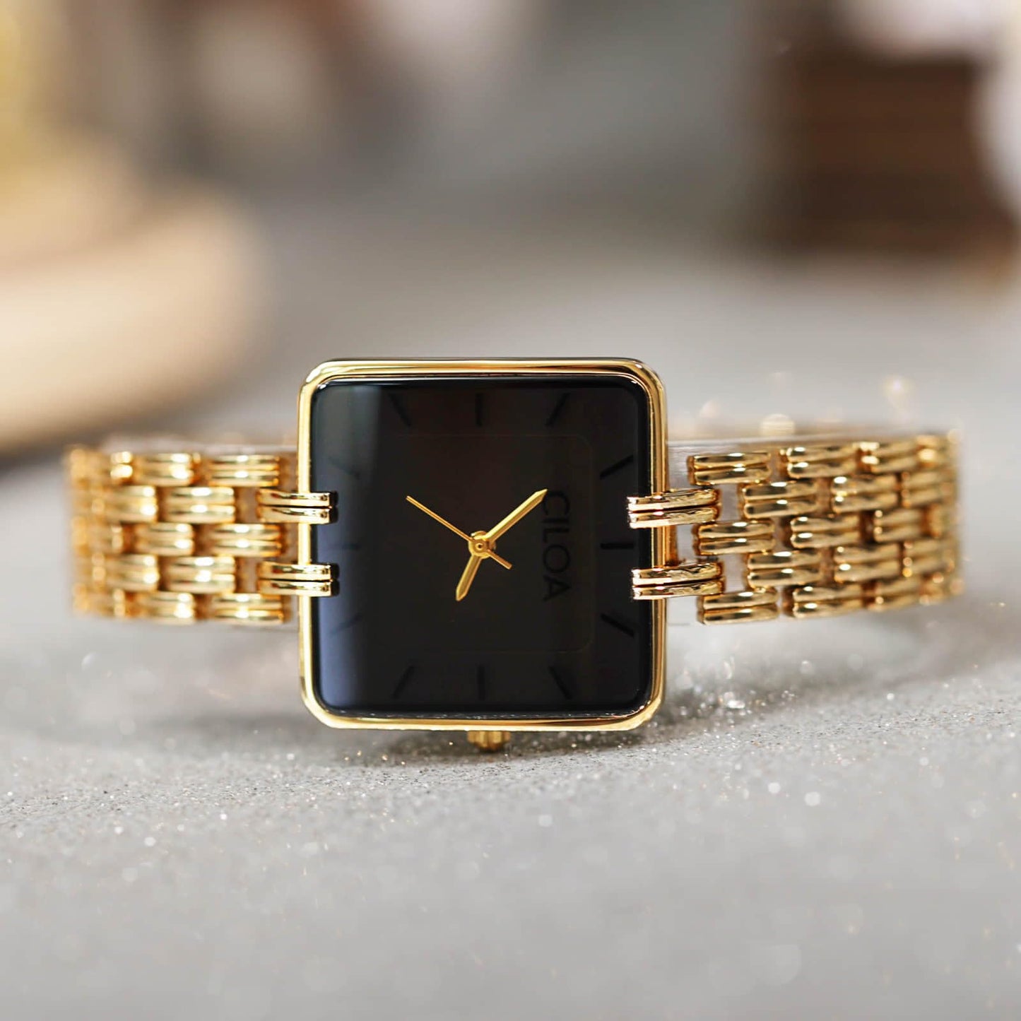 Women's Leather Strap Watch Dainty Elegant Gold Watches for Women Classic Casual Fashion Square Ladies Watch Gifts Present for Her