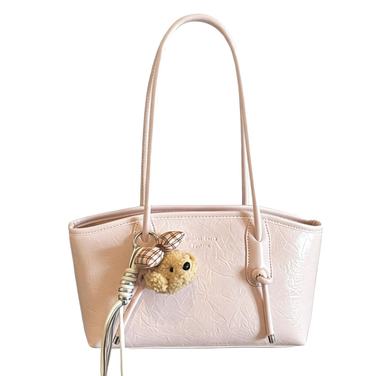 Shoulder Bag for Women Brown Purse Vintage Leather Shoulder Handbag Trendy Everyday Purse with Pendant