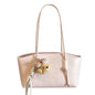 Shoulder Bag for Women Brown Purse Vintage Leather Shoulder Handbag Trendy Everyday Purse with Pendant