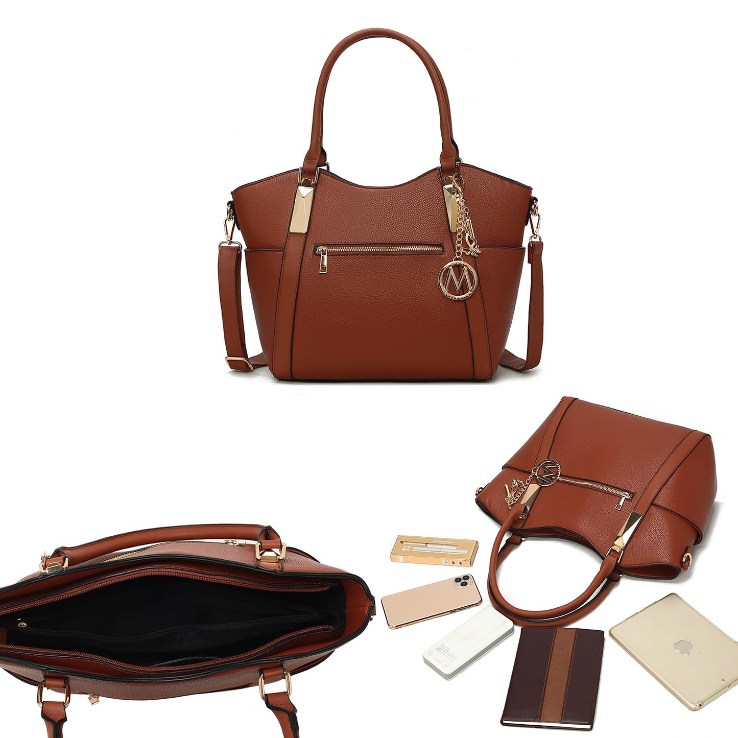 MKF Collection Tote Bag for Women Vegan Leather Shoulder Bag – Top-Handle Purse, Ladies Handbag by Mia K