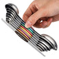 Magnetic Measuring Spoons Set Stainless Steel Dual Sided Stackable Measuring Spoon Set of 8 Nesting Teaspoons Tablespoons for Measuring Dry and Liquid Ingredients