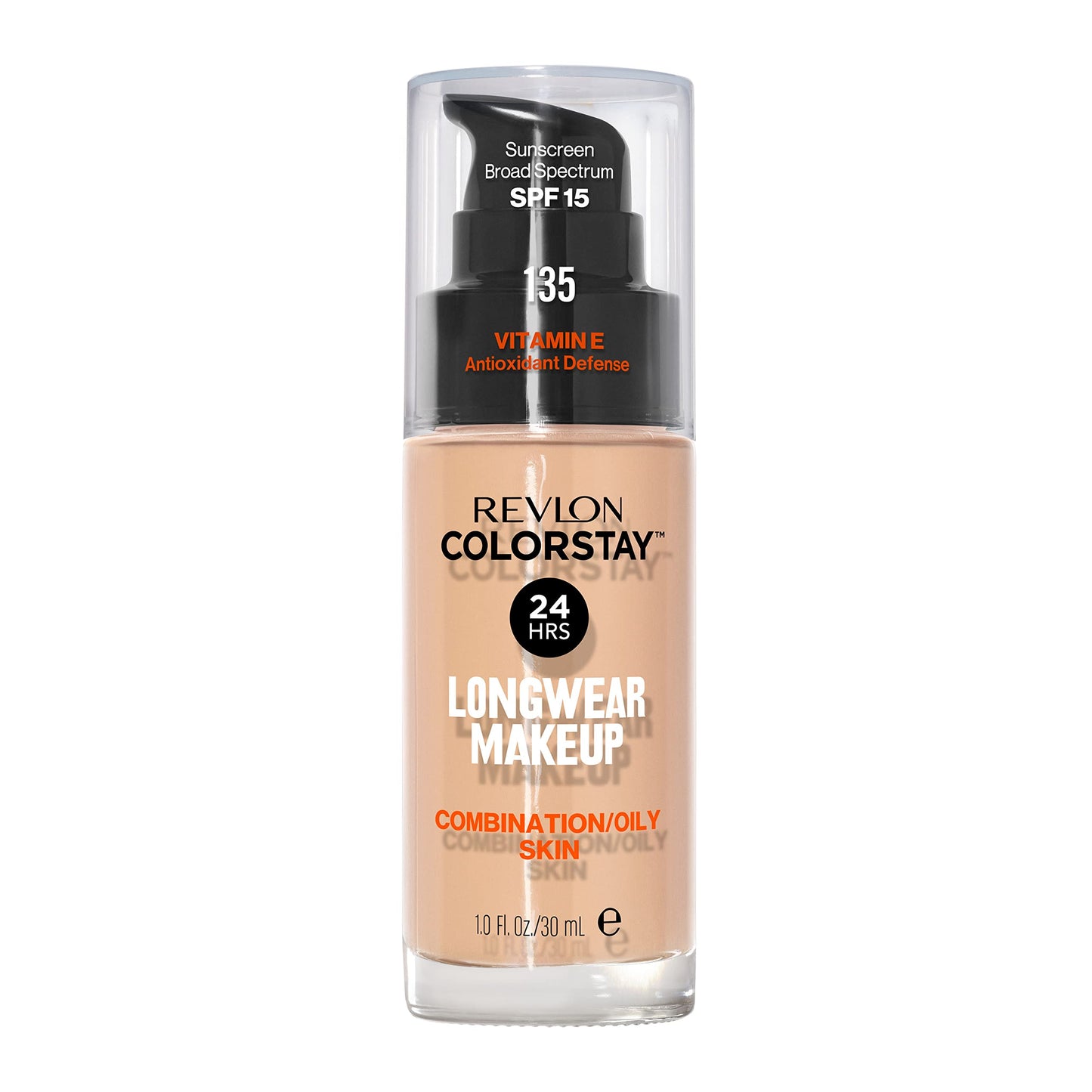 Revlon Liquid Foundation, ColorStay Face Makeup for Combination & Oily Skin, SPF 15, Medium-Full Coverage with Matte Finish, 180 Sand Beige, 1 Fl Oz