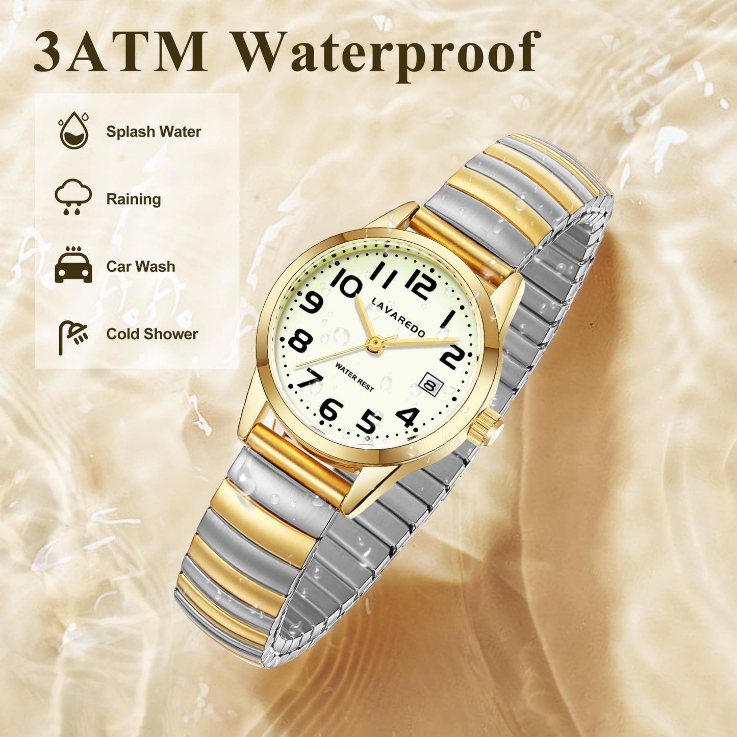 Elegant Gold Watches for Women Small Analog Watch, Waterproof Ladies Watches with Stainless Steel Expansion Band and Luminous Dial - Fashionable Christmas & Birthday Gifts for Women