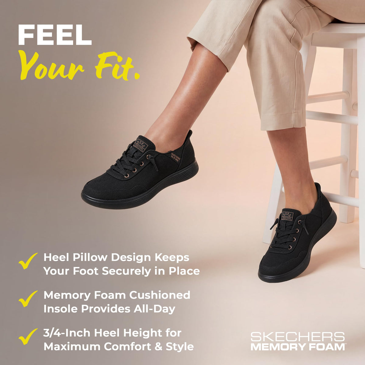 Skechers Women's Hands Free Slip-Ins Skip Cute - B Cute Sweet Sneaker, White, 9Skechers Women's Hands Free Slip-Ins Skip Cute - B Cute Sweet Sneaker, White, 9
