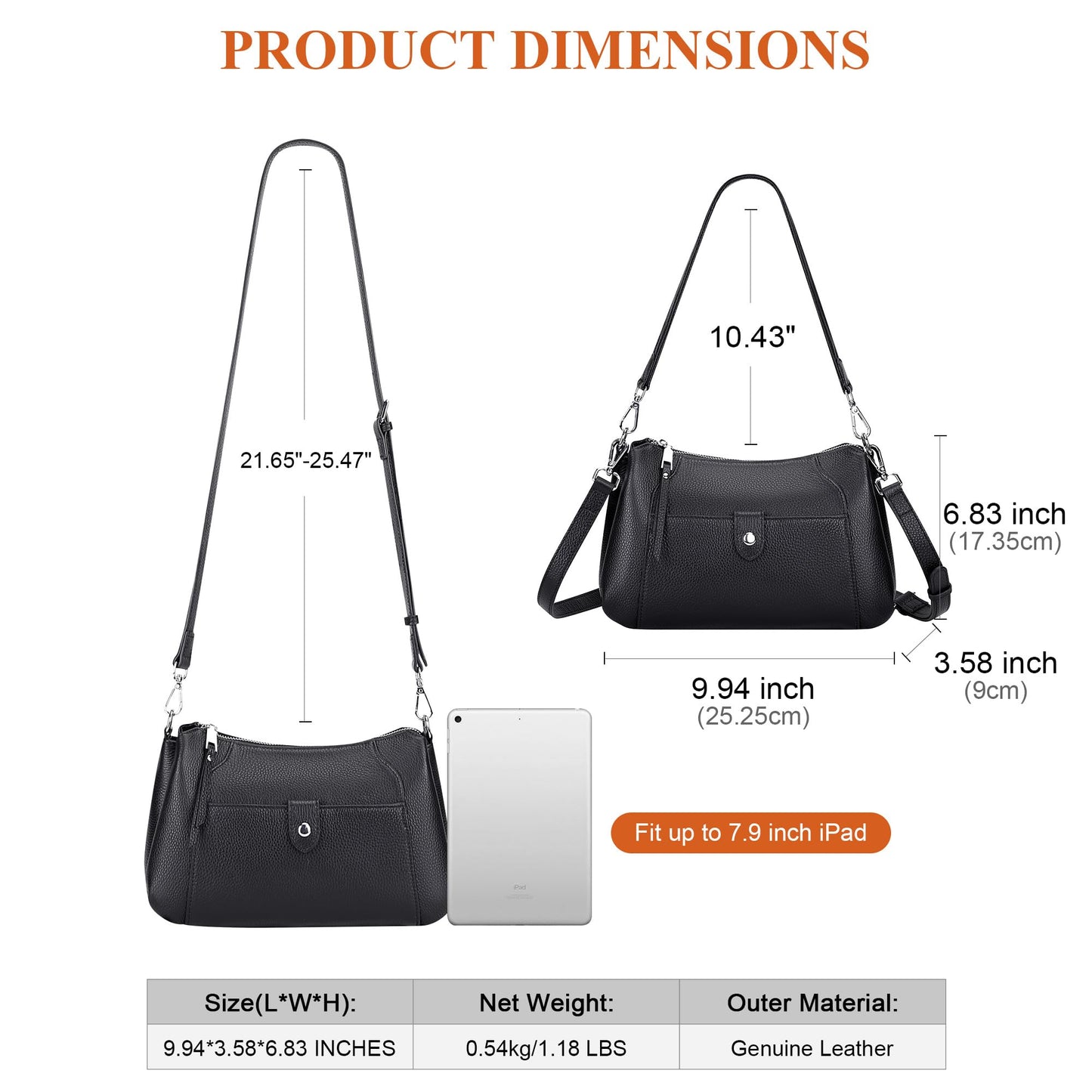 Over Earth Genuine Leather Small Hobo Crossbody Bags for Women Shoulder Purses and Handbags