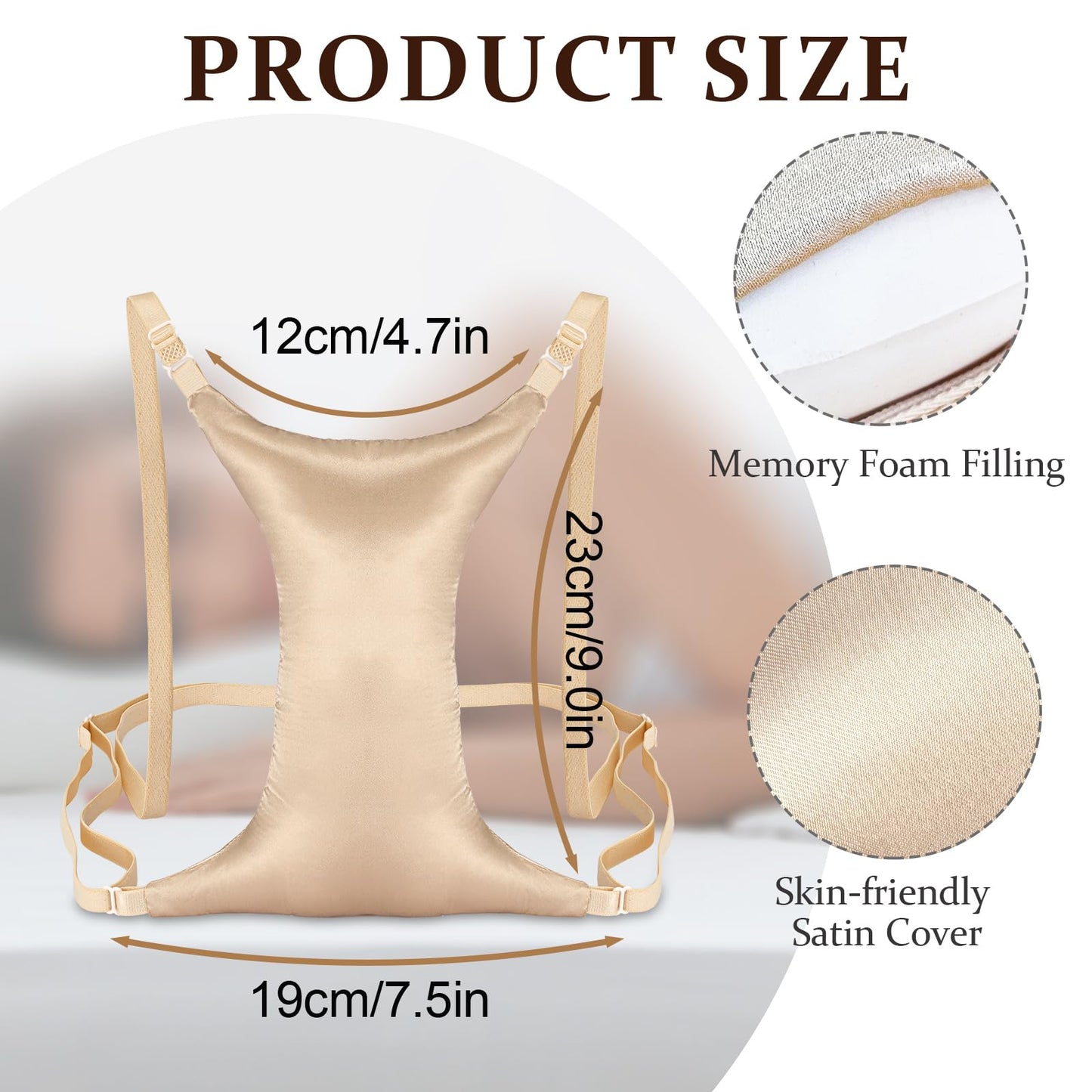 Premium Breast Support Pillow for Side Sleepers – Reduce Chest Wrinkles, Chest Compression & Improve Sleep Comfort