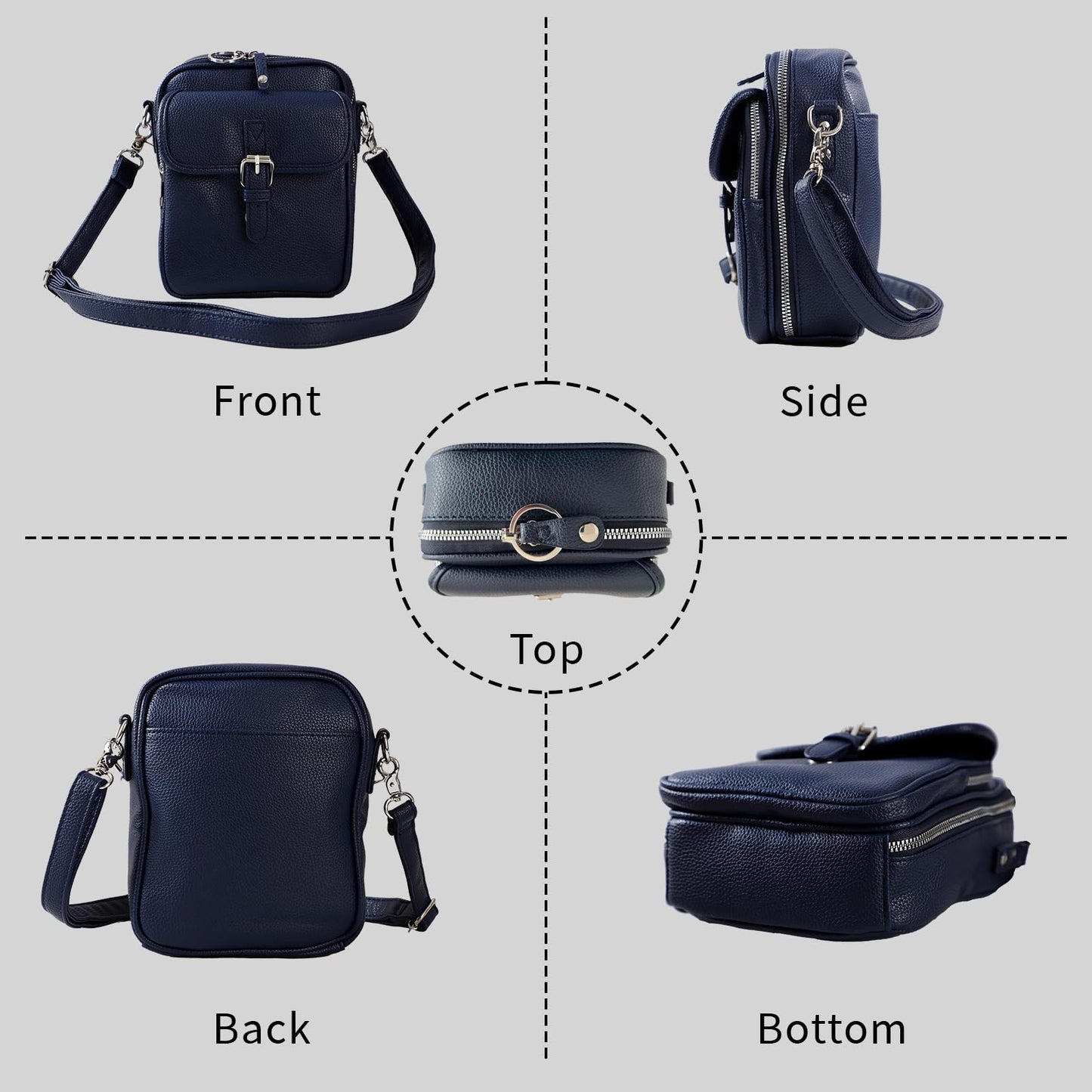 Leather Crossbody Bag for Women,Anti-Theft Messenger Bag with Large Capacity,Built-in Purse Card Slots Shoulder Sling Bag