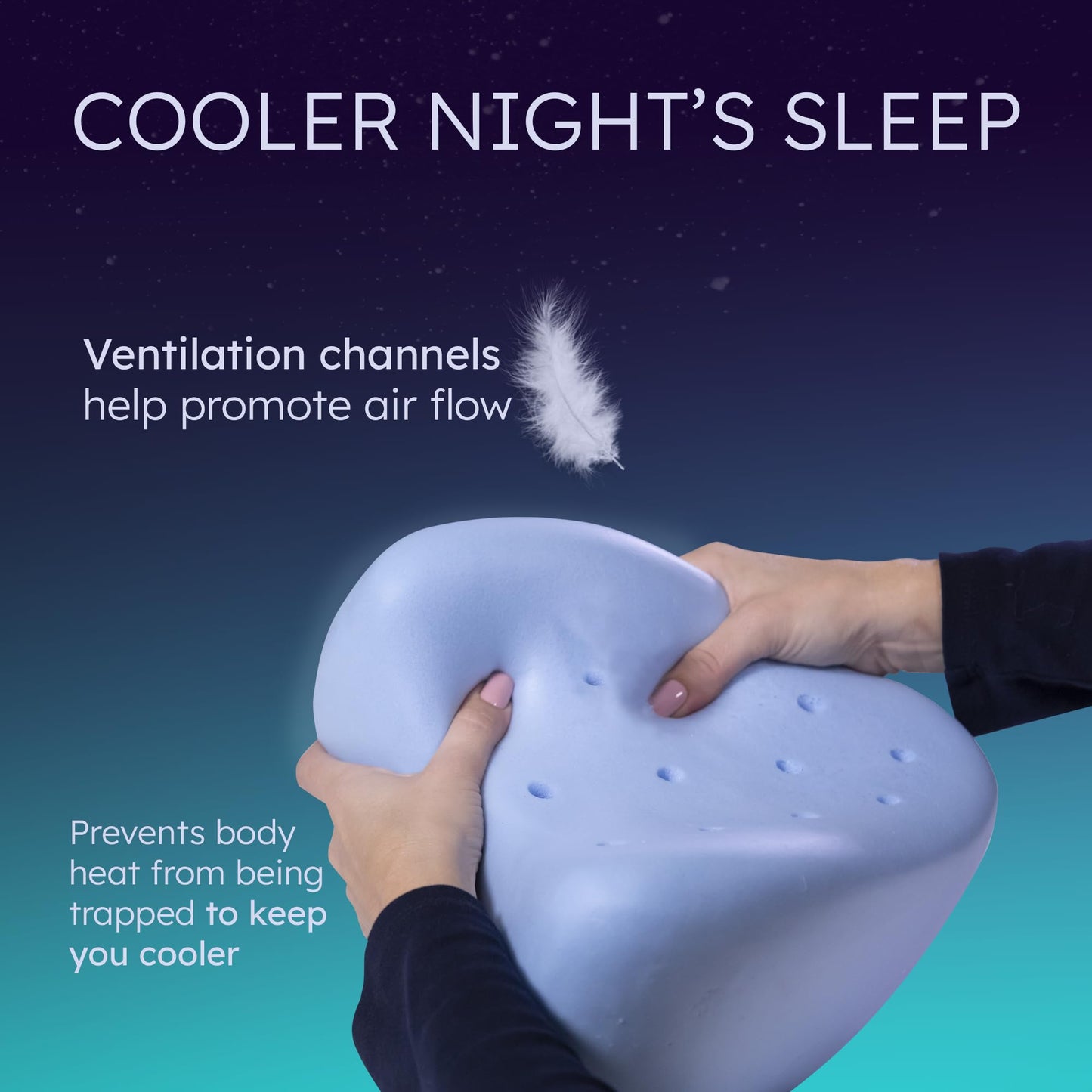 Contour Legacy Cool Leg & Knee Foam Support Pillow for Side Sleepers Soothing Relief for Back, Hips, Knees, Joints, Nerves & Muscles