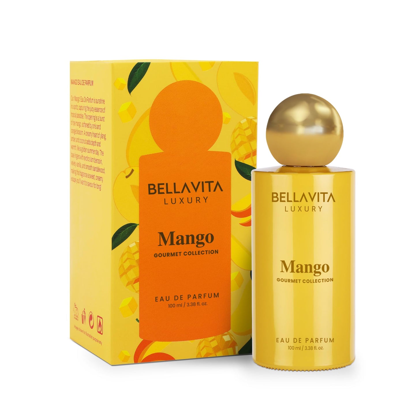 Bellavita Luxury Vanilla Eau de Parfum | 100 ml (3.4 fl.oz.) | Perfume for Men and Women | Gourmet, Coconut, Vanilla and White Musk Notes | Long Lasting Unisex Fragrance