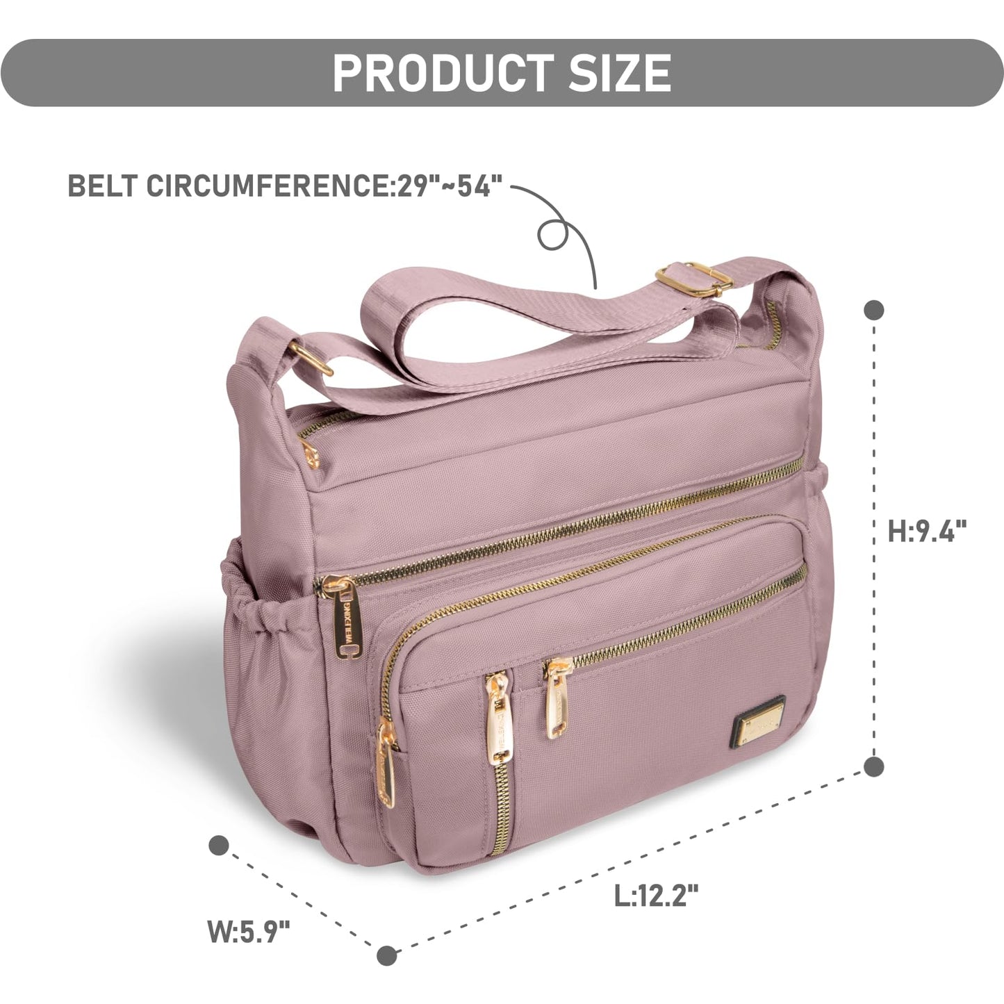 NPBAG Crossbody Bag for Women, Shoulder Purse Handbag Messenger Bag, Trendy Pocketbooks, Waterproof and Multi-Pockets