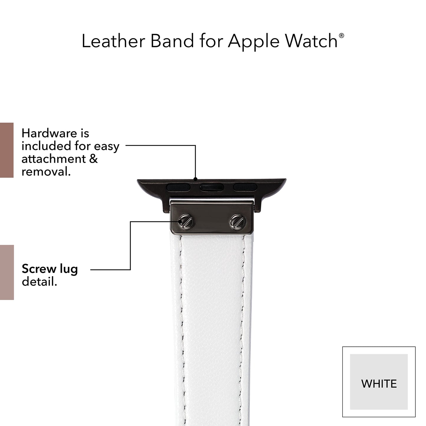 Anne Klein Leather Fashion Band for Apple Watch Secure, Adjustable, Apple Watch Band Replacement, Fits Most Wrists