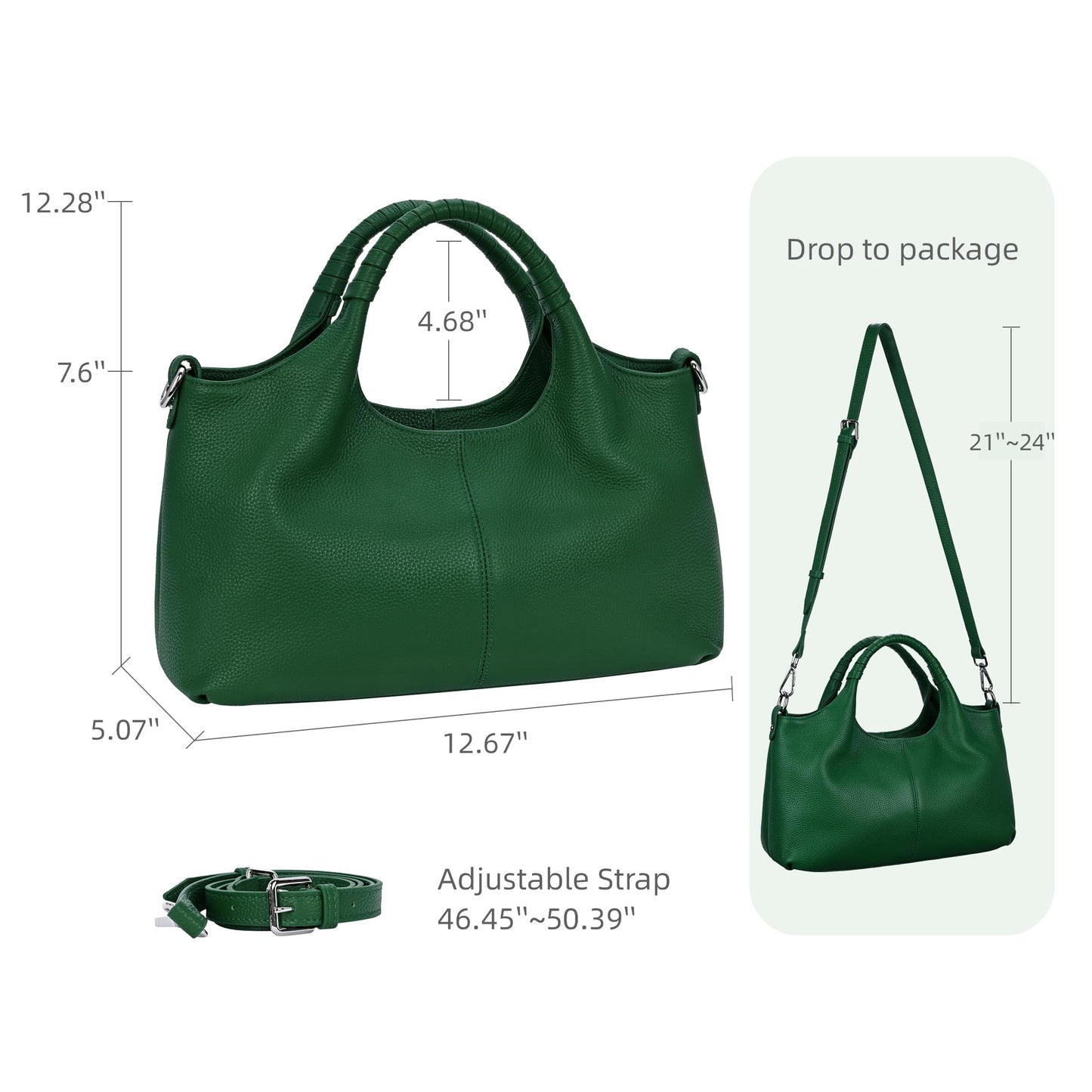 Iswee Leather Satchel Women Purse and Handbag Crossbody Shoulder Bag Hobo | Genuine Cowhide Leather Tote Top Handle Bag Soft & Durable Medium Size Bags with Detachable Multiple Pocketbooks Trendy