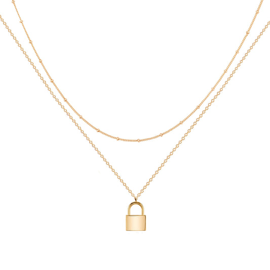 MEVECCO Layered Heart Necklace Pendant Handmade 18k Gold Plated Dainty Gold Choker Arrow Bar Layering Long Necklace for Women