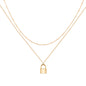 MEVECCO Layered Heart Necklace Pendant Handmade 18k Gold Plated Dainty Gold Choker Arrow Bar Layering Long Necklace for Women