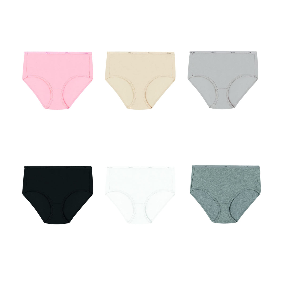 Hanes womens Cotton briefs underwear, 6 Pack - Hi Cut Assorted 1, 7 US