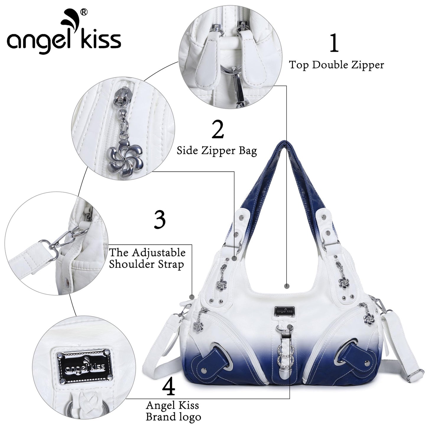 Angelkiss Hobo Purses and handbags for Women Satchel Handbag Women Purses Large Daily Shoulder Bags
