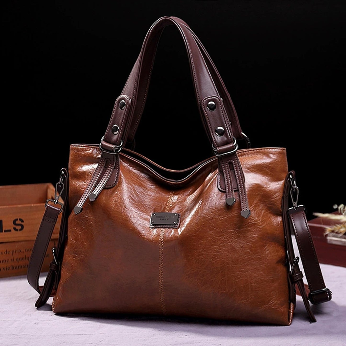 Handbags and Purses for women Vegan Leather Tote Bag for Women Satchel Shoulder Bags Travel Purse with Compartments