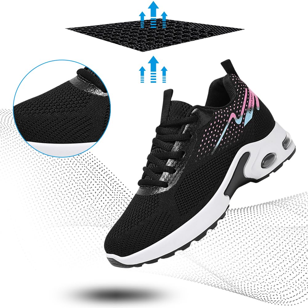 Padgene Womens Sneakers Air Cushion Running Shoes Lightweight Tennis Walking Shoes Mesh Breathable Gym Work Fashion Sneakers Athletic Comfortable CasualPadgene Womens Sneakers Air Cushion Running Shoes Lightweight Tennis Walking…size8