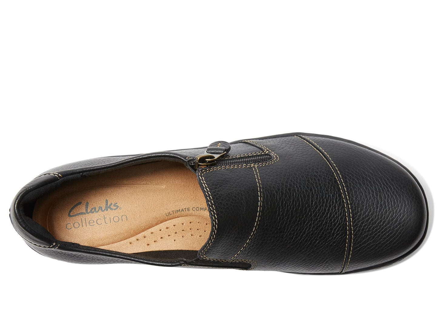 Clarks womens Cora Harbor Loafer, Black Leather, 9.5 USClarks womens Cora Harbor Loafer, Black Leather, 9.5 US