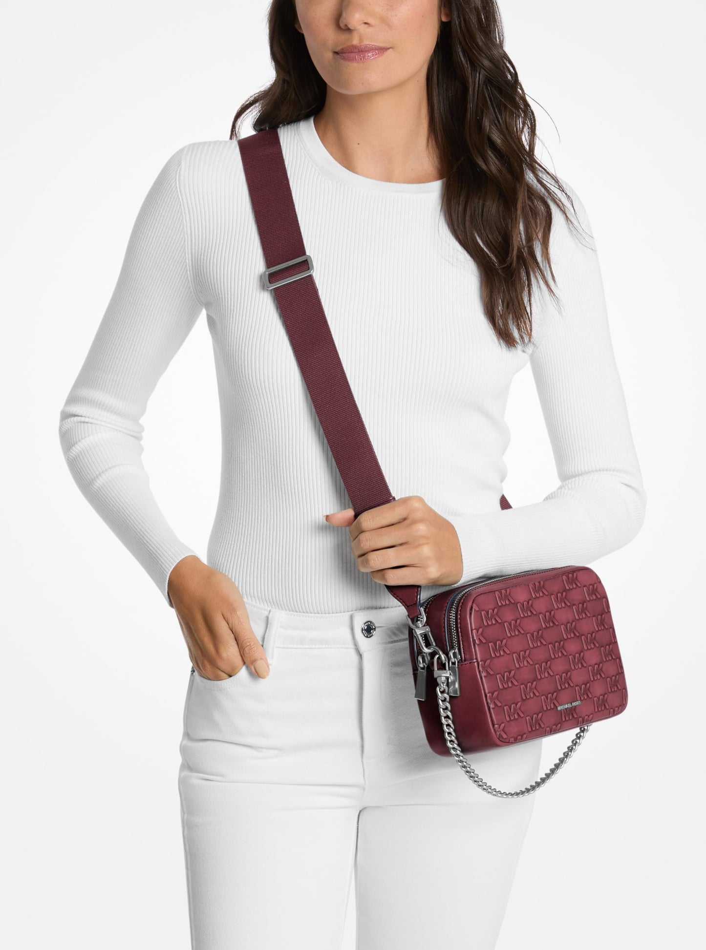 Michael Kors Bryant Medium Double Zip Chain Camera Crossbody Bag