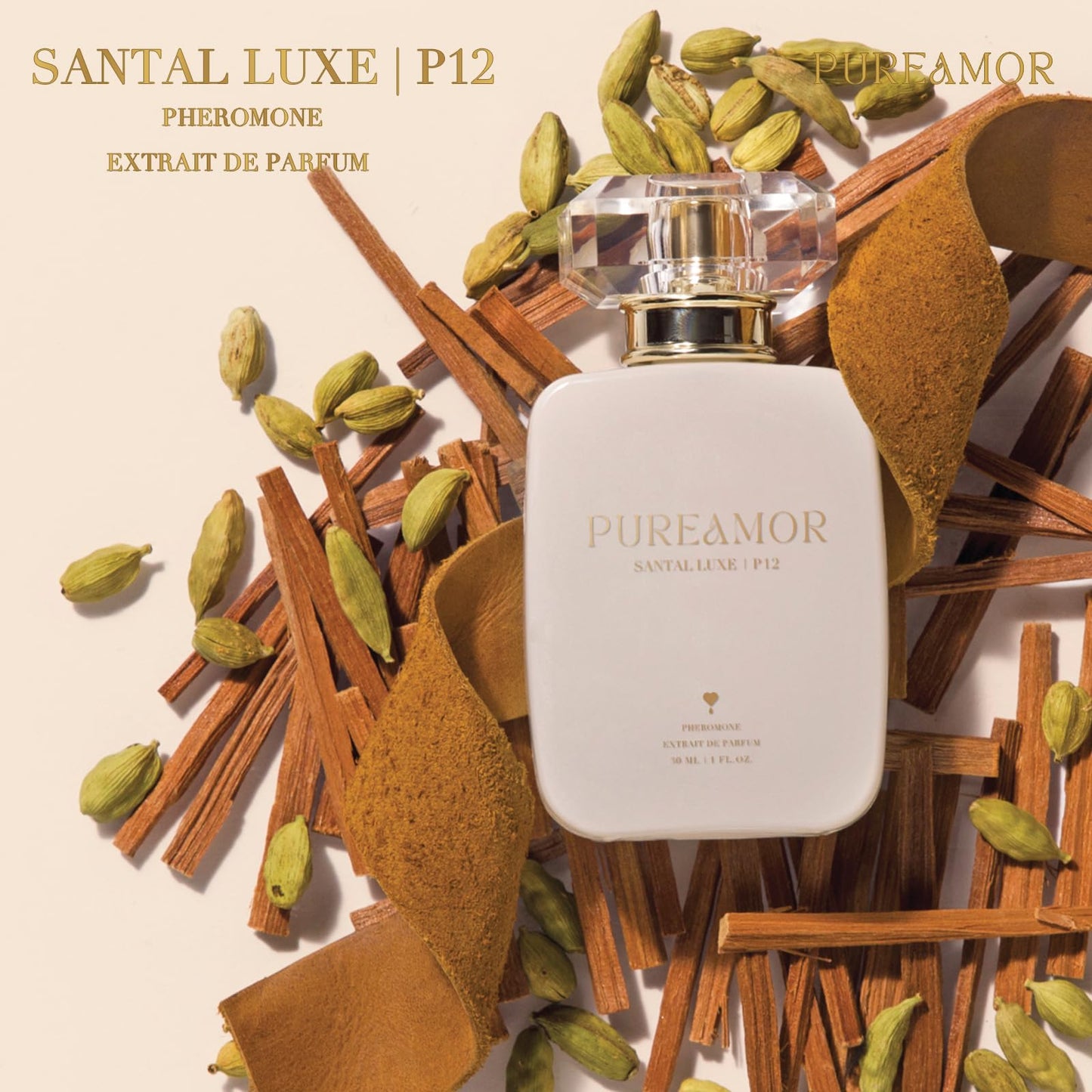 PUREAMOR Pheromone Perfume for Women, Moonlight Mellow Extrait de Parfum - Long Lasting Sweet Floral Gourmand Scent, 30% High Concentration, Full Size Fragrance Spray, 1.0 oz / 30 ml
