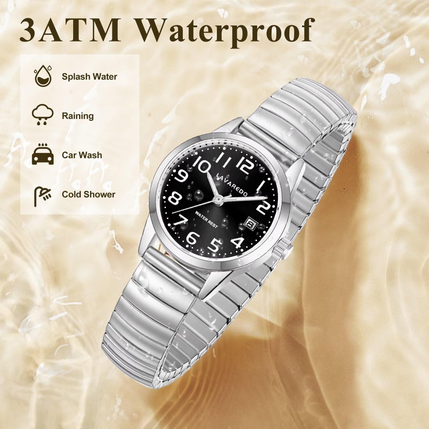 Elegant Gold Watches for Women Small Analog Watch, Waterproof Ladies Watches with Stainless Steel Expansion Band and Luminous Dial - Fashionable Christmas & Birthday Gifts for Women