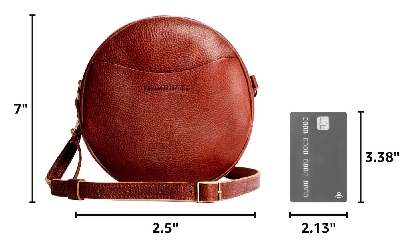Portland Leather Goods Circle Crossbody Bag for Women – Handmade from the Finest Full-Grain Hides