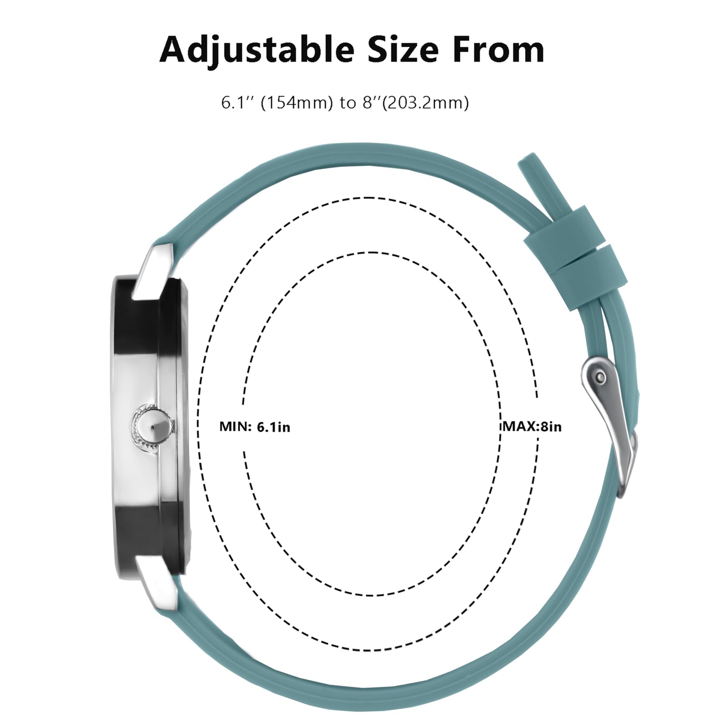 Women's Analog Nurse Watch with Second Hand for Nursing, 12/24 Time, Silicone Band, Easy Read