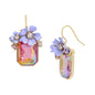 Flower Cluster Stone Drop Earrings
