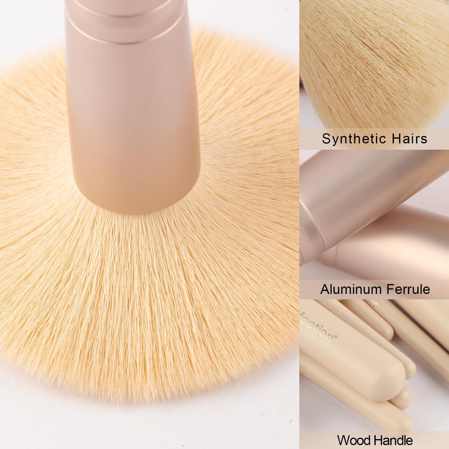 Real Perfection Makeup Brush Set 16 Pcs with 1 Eyebrow Razor Premium Synthetic Foundation Powder Concealers Eyeshadow Blush Makeup Brushes Make up Brushes Kit (Pink)