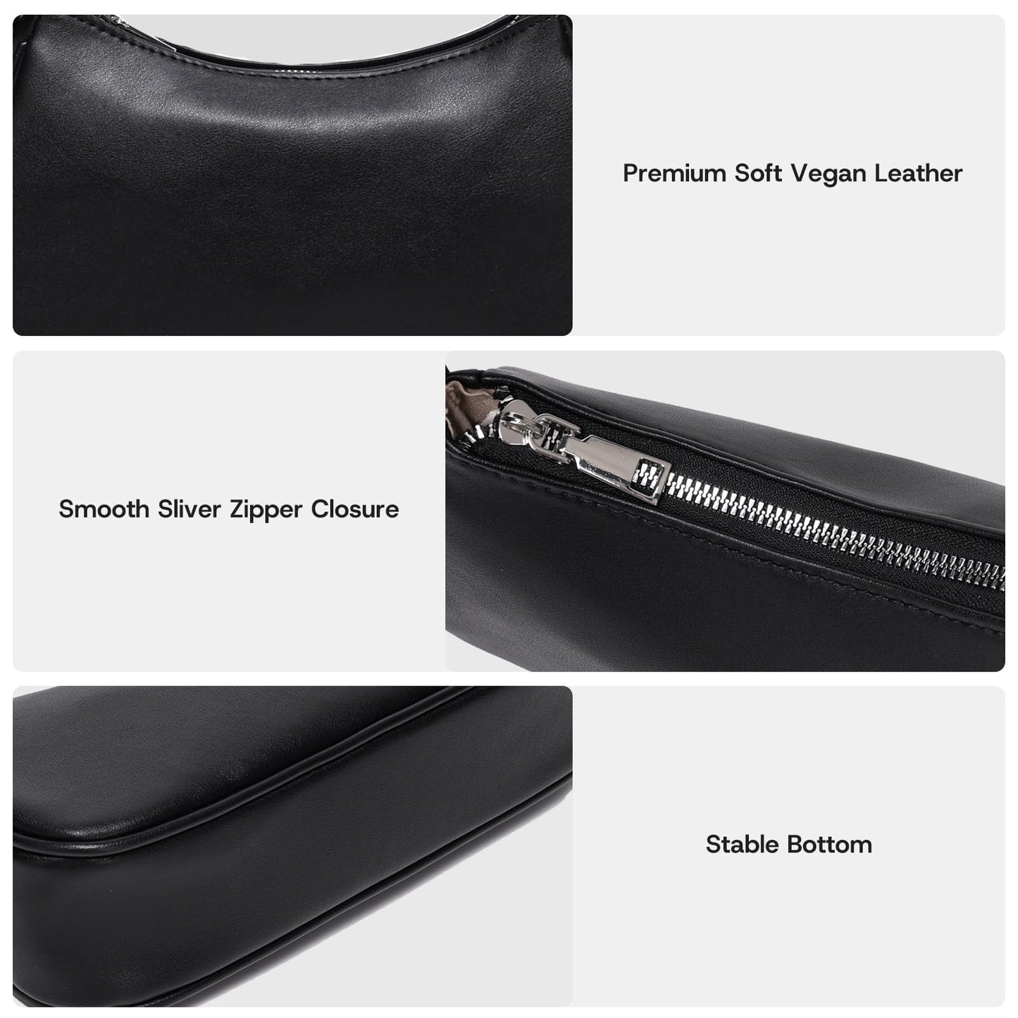 Small Shoulder Bag for Women Cute Mini Purse Trendy Vegan Leather Y2k Crescent Handbag