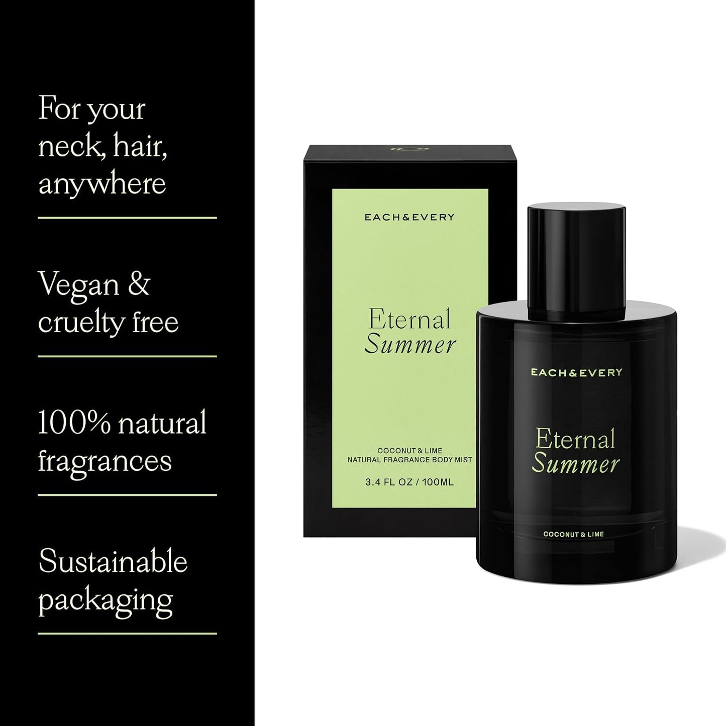 Each & Every Hair & Body Mist Bundle for Women & Men – 100% Natural Fragrance, Vegan & Cruelty-Free – After Glow, Eternal Summer & This Love Scents, 3-Pack