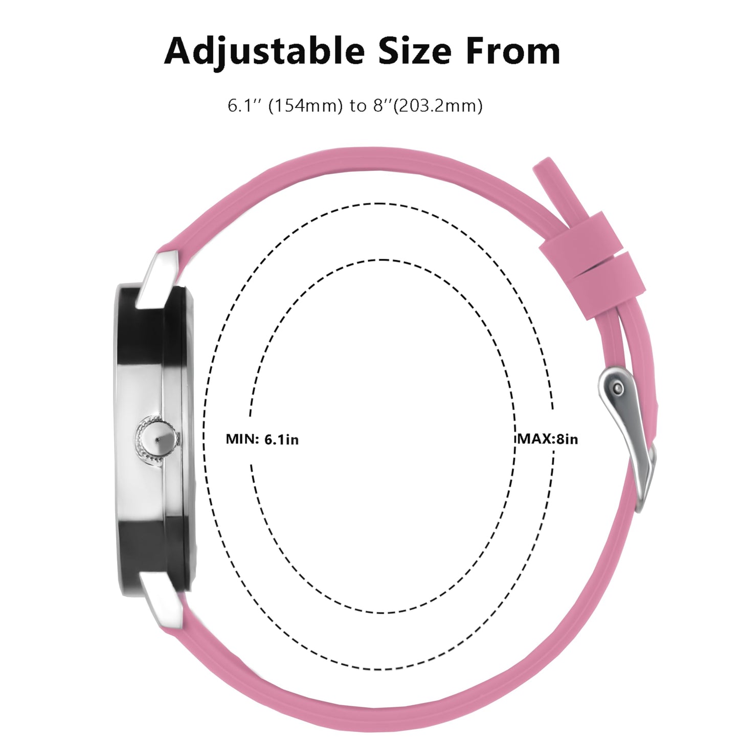 Women's Analog Nurse Watch with Second Hand for Nursing, 12/24 Time, Silicone Band, Easy Read
