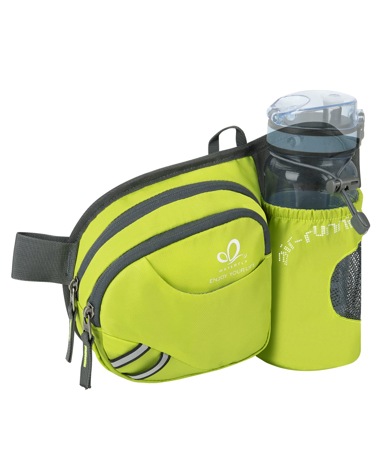 WATERFLY Fanny Pack Waist Bag: Waist Pack for Women Men with Water Bottle Holder Hiking Fanny Pack for Running Walking DogWalking Travel Cycling