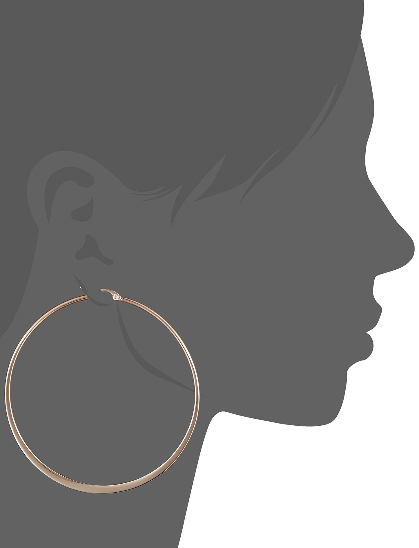 Amazon Essentials Gold Plated or Stainless Steel Flattened Hoop Earrings