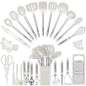 Kitchen Utensil Set-Silicone Cooking Utensils-33 Kitchen Gadgets & Spoons for Nonstick Cookware-Silicone and Stainless Steel Spatula Set-Best Kitchen Tools, Useful Pots