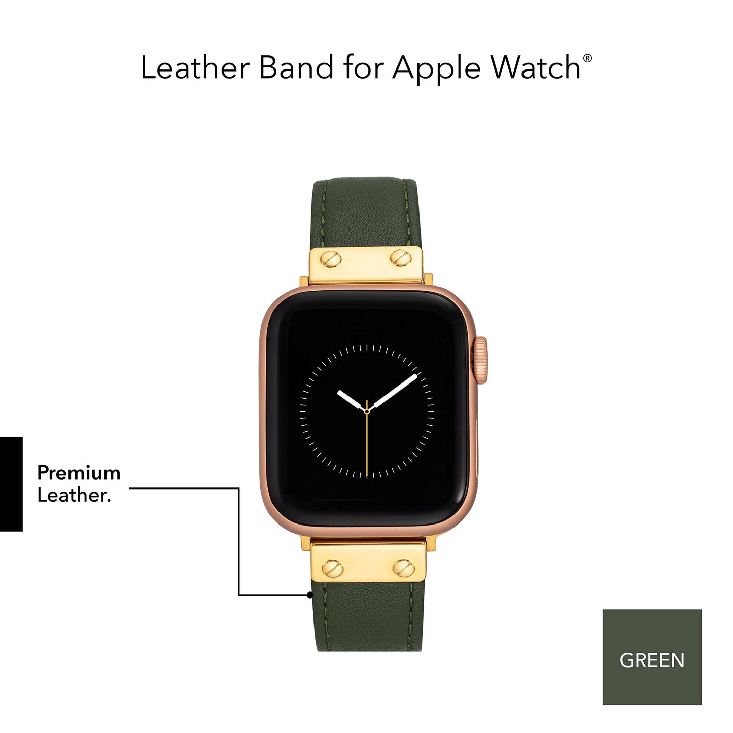 Anne Klein Leather Fashion Band for Apple Watch Secure, Adjustable, Apple Watch Band Replacement, Fits Most Wrists