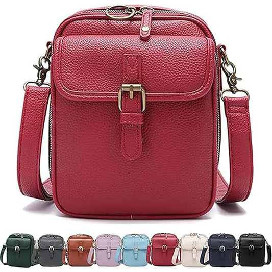 Leather Crossbody Bag for Women,Anti-Theft Messenger Bag with Large Capacity,Built-in Purse Card Slots Shoulder Sling Bag