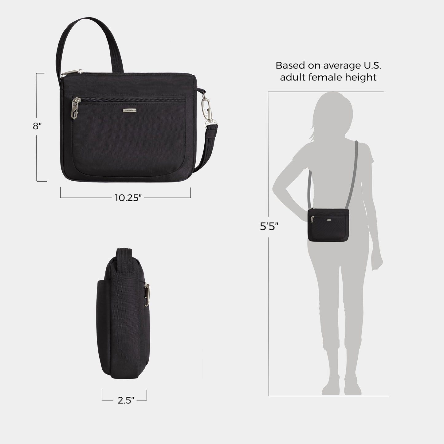 Travelon Anti-Theft Classic Small East/West Crossbody