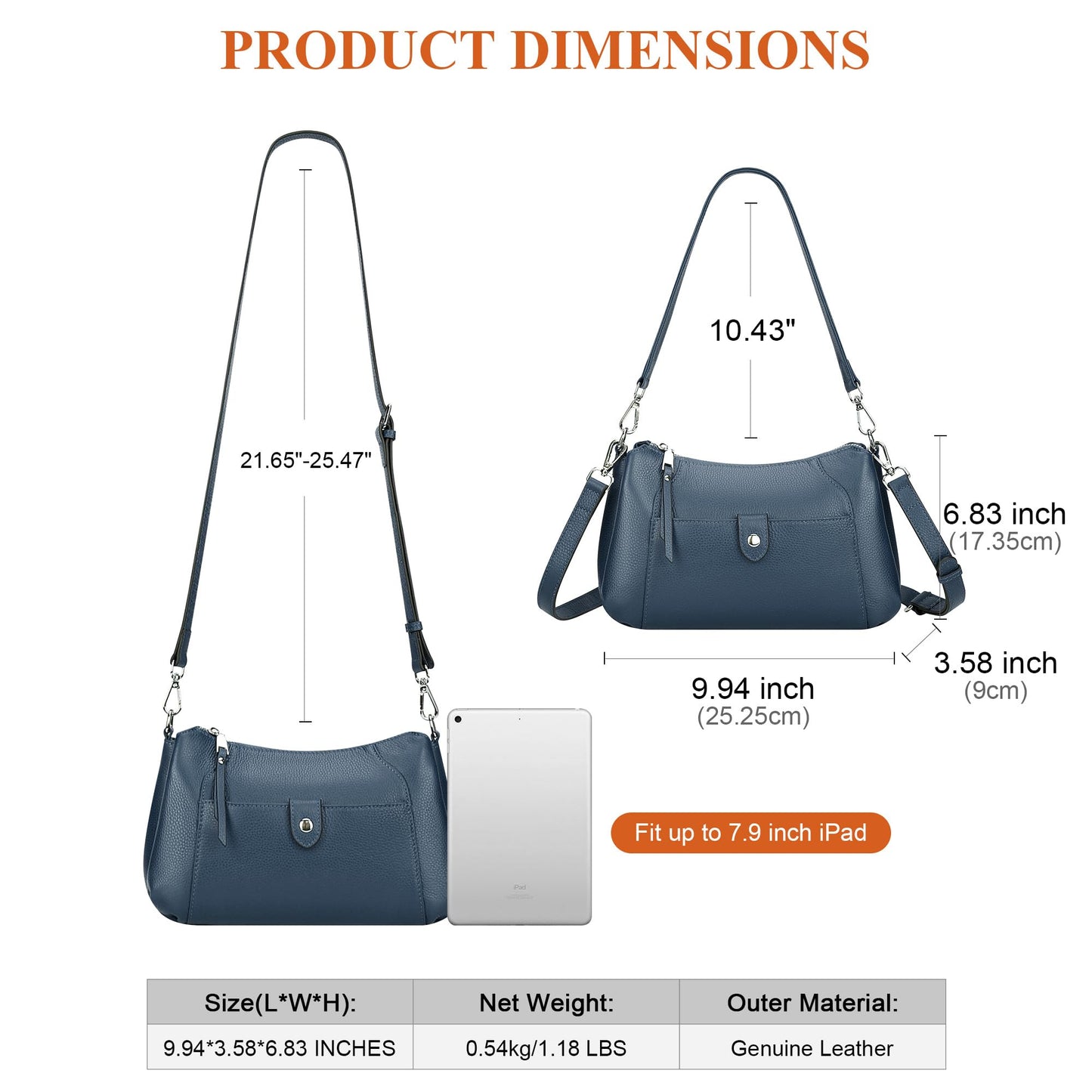 Over Earth Genuine Leather Small Hobo Crossbody Bags for Women Shoulder Purses and Handbags