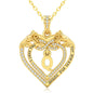 Uncle LOL Jewelry — 14K Gold Initial Letter Rose Heart Pendant Necklace for Women, Anniversary Birthday Jewelry Gifts for Wife Mom Grandma Sister Daughter, I Love You for Always And Forever