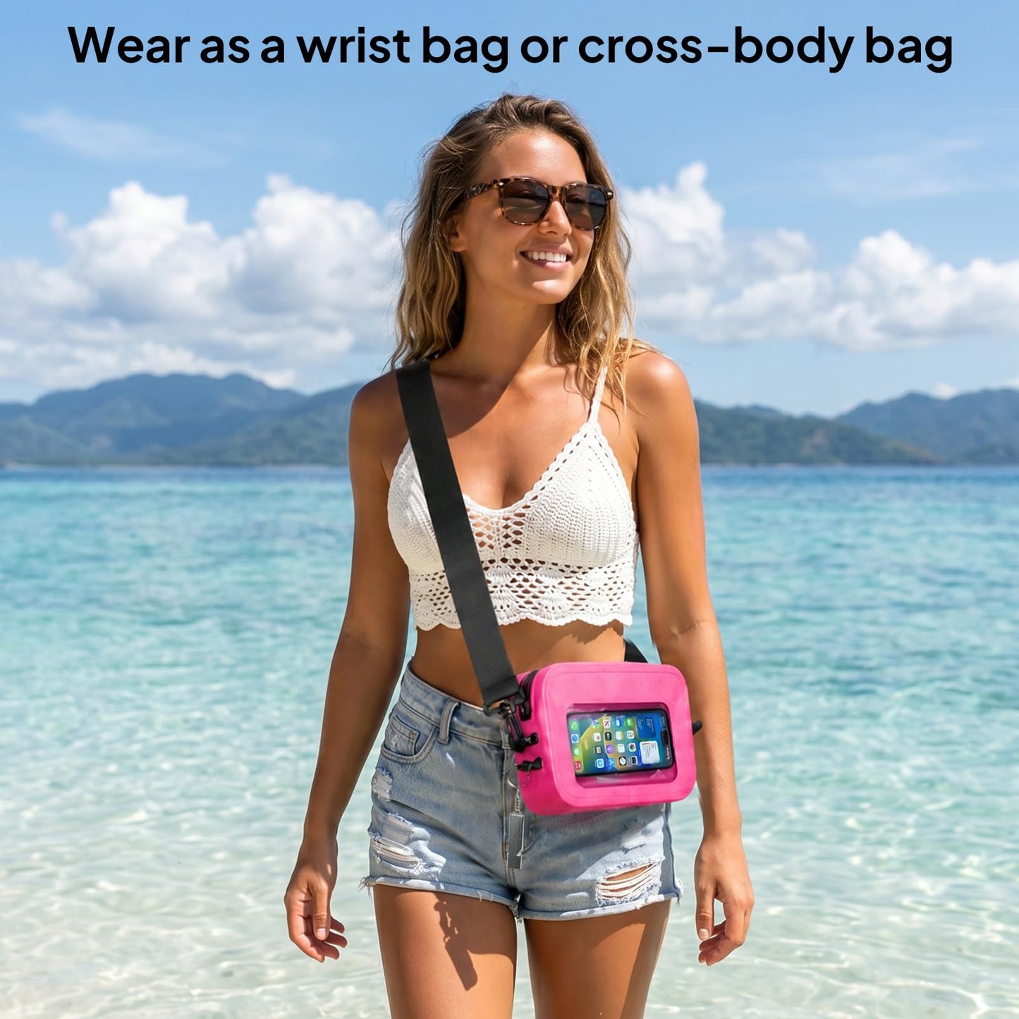 TOPEAST Waterproof Fanny Pack for Women & Men, Waterproof Belt Bag with Phone Pouch, Adjustable Crossbody & Waist Pack for Swimming, Hiking, Beach & Outdoors Essentials, Blue