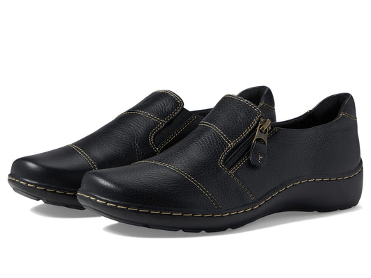 Clarks womens Cora Harbor Loafer, Black Leather, 9.5 USClarks womens Cora Harbor Loafer, Black Leather, 9.5 US