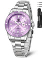 OLEVS Watch Women Silver Watches for Women Luxury for Small Wrists Dress Stainless Steel Women's Wrist Watches Easy to Read Reloj para Mujer Black/Blue/Gold/Green/Pink/Purple