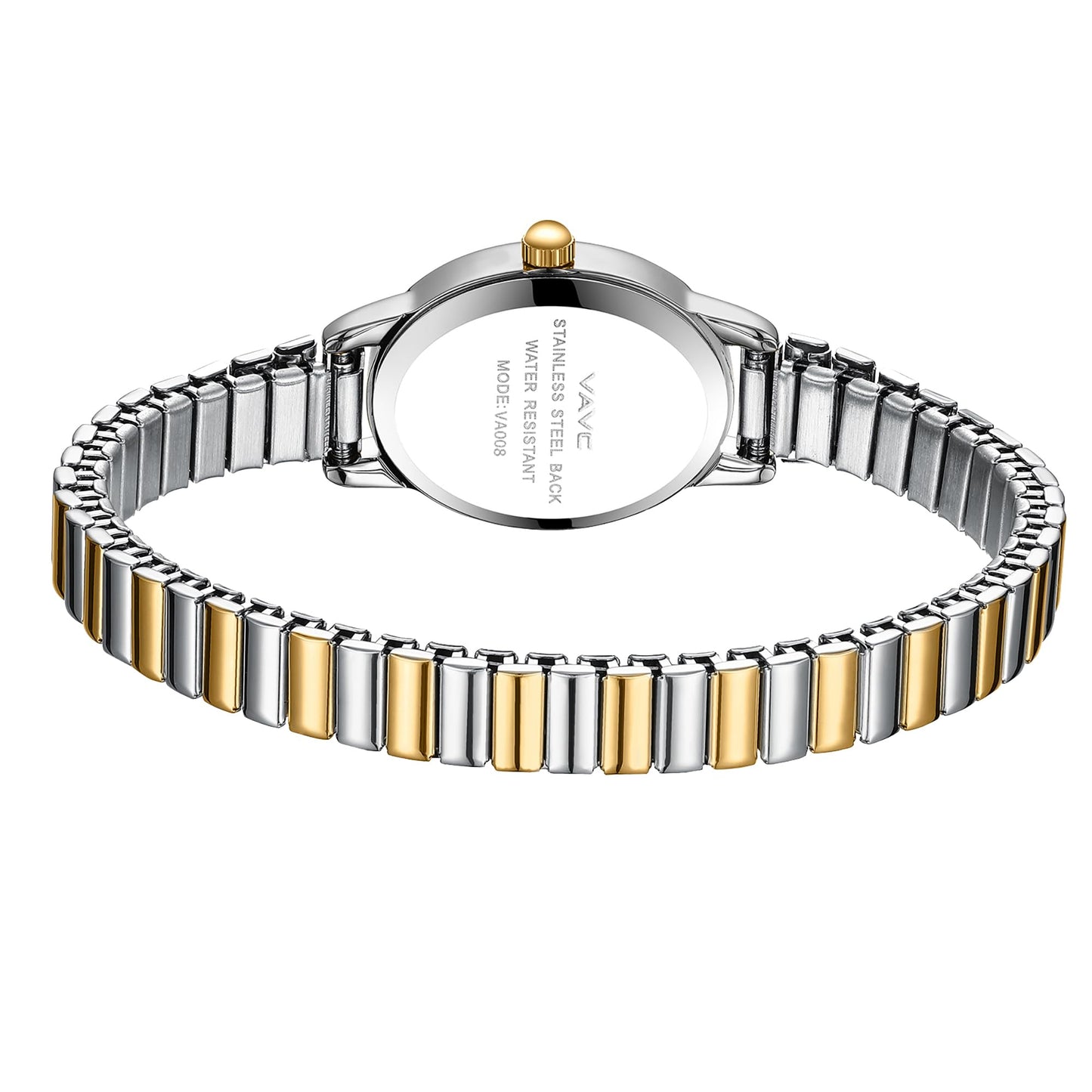 Small Gold Watches for Women,Analog Womens Watch with Stainless Steel Expansion Band,Oval Case Roman Dial,Water Resistant