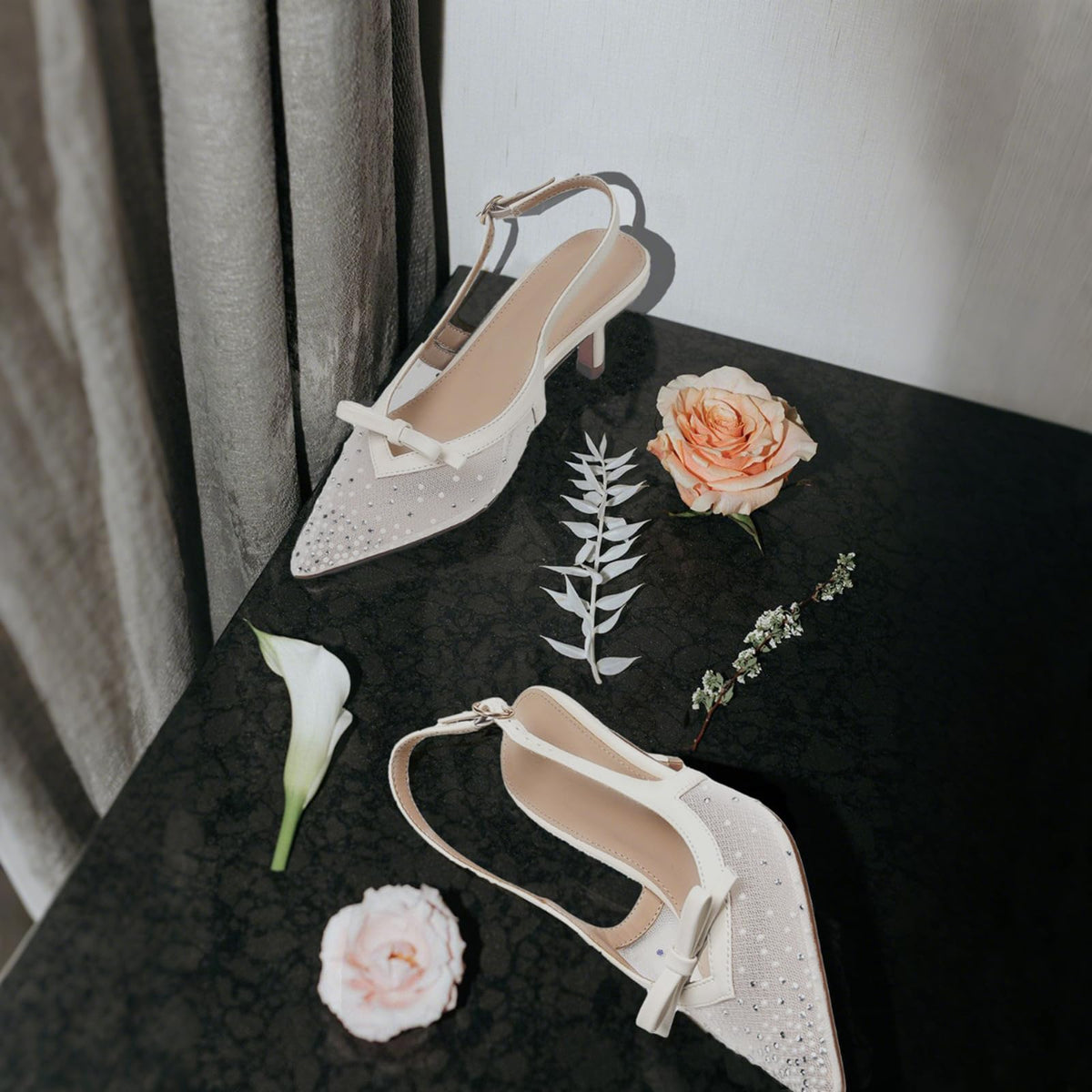 Mattiventon Pink Kitten Heels with Bow Closed Toe Slingback HeelsMattiventon Pink Kitten Heels with Bow Closed Toe Slingback Heels 7.5 size